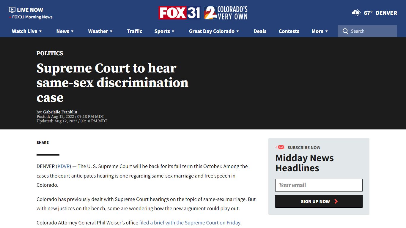 Supreme Court to hear Colorado discrimination case 303 Creative v ...